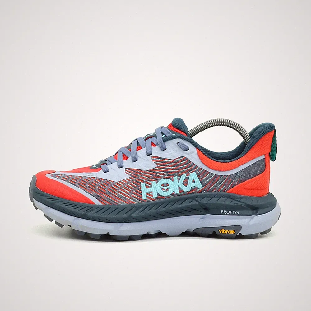 Hoka One Damen Mafate Speed 4 Sneaker Grau/Rot Low-Top Laufschuhe EU 38
