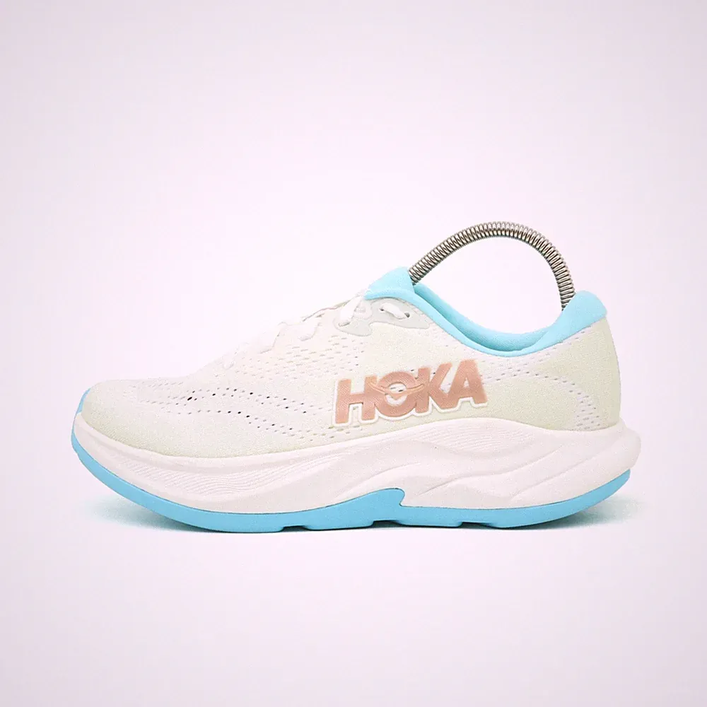 Hoka One Damen Rincon 4 Laufschuhe Weiß/Hellblau Mesh/Synthetik Leicht EU 37 1/3