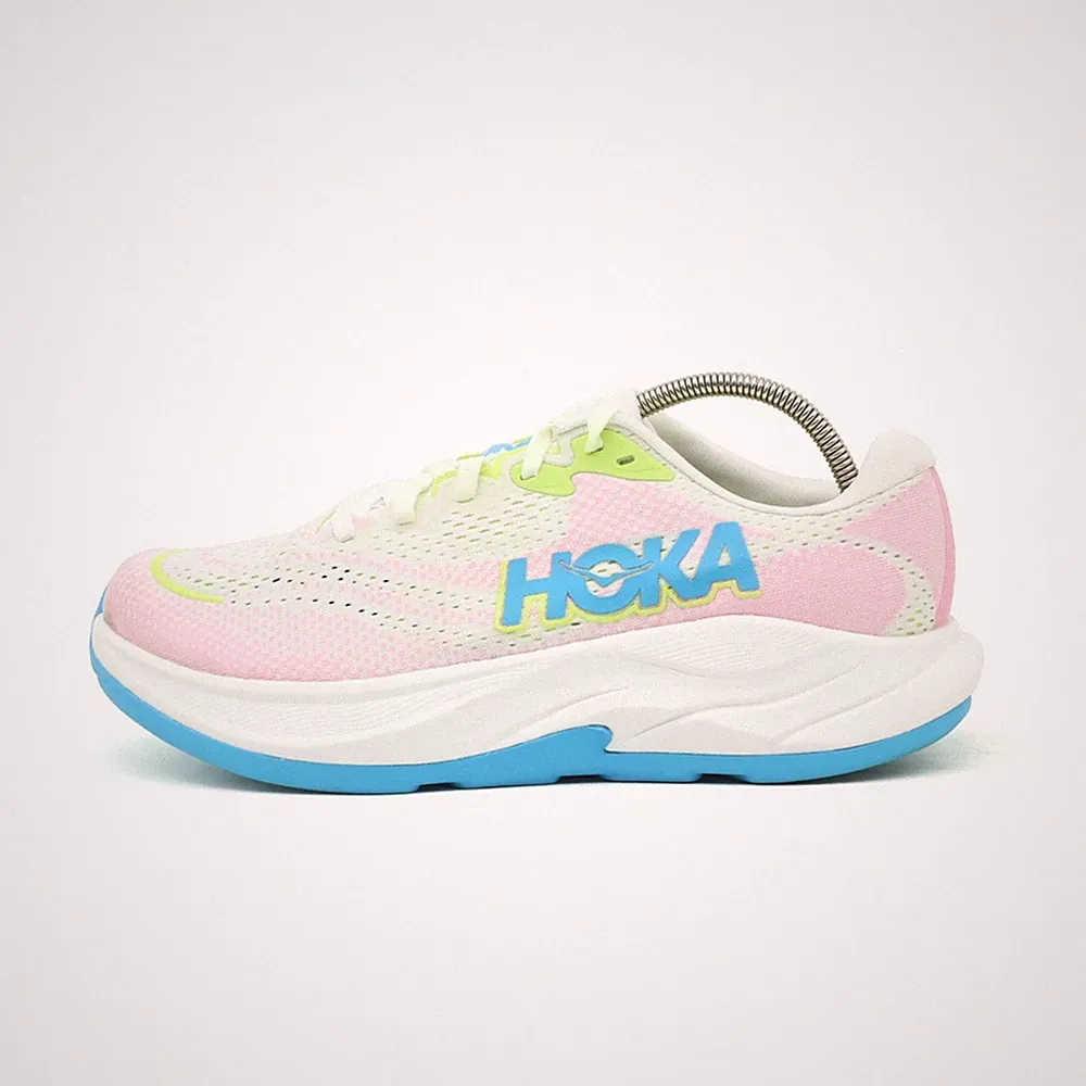 Hoka One Damen Rincon 4 Wide Laufschuhe Weiß/Rosa/Blau/Gelb Laufschuh EU 39 1/3