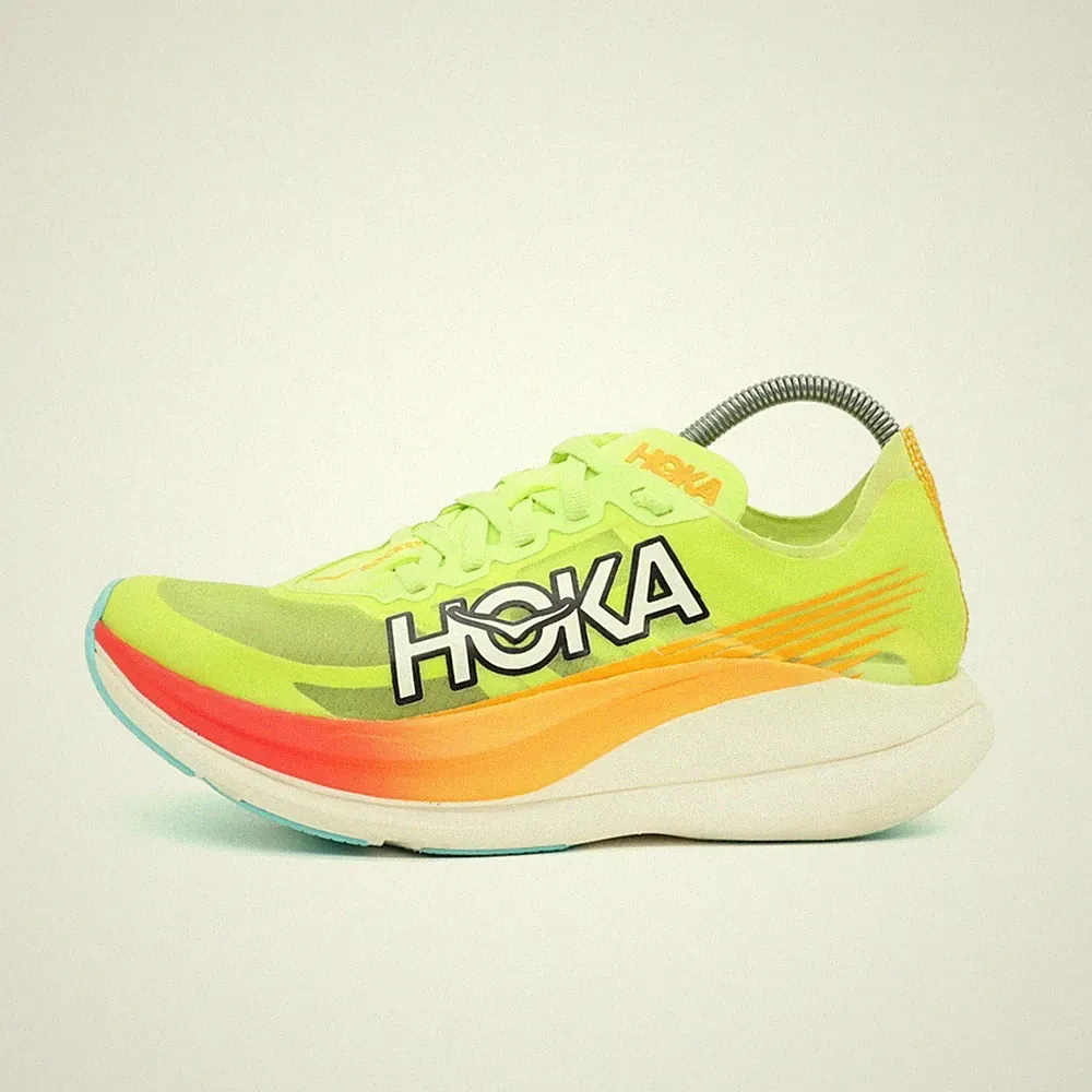 Hoka One Damen Rocket X 2 Laufschuh Neon Gelb Orange Synthetik Low-Top EU 37⅓