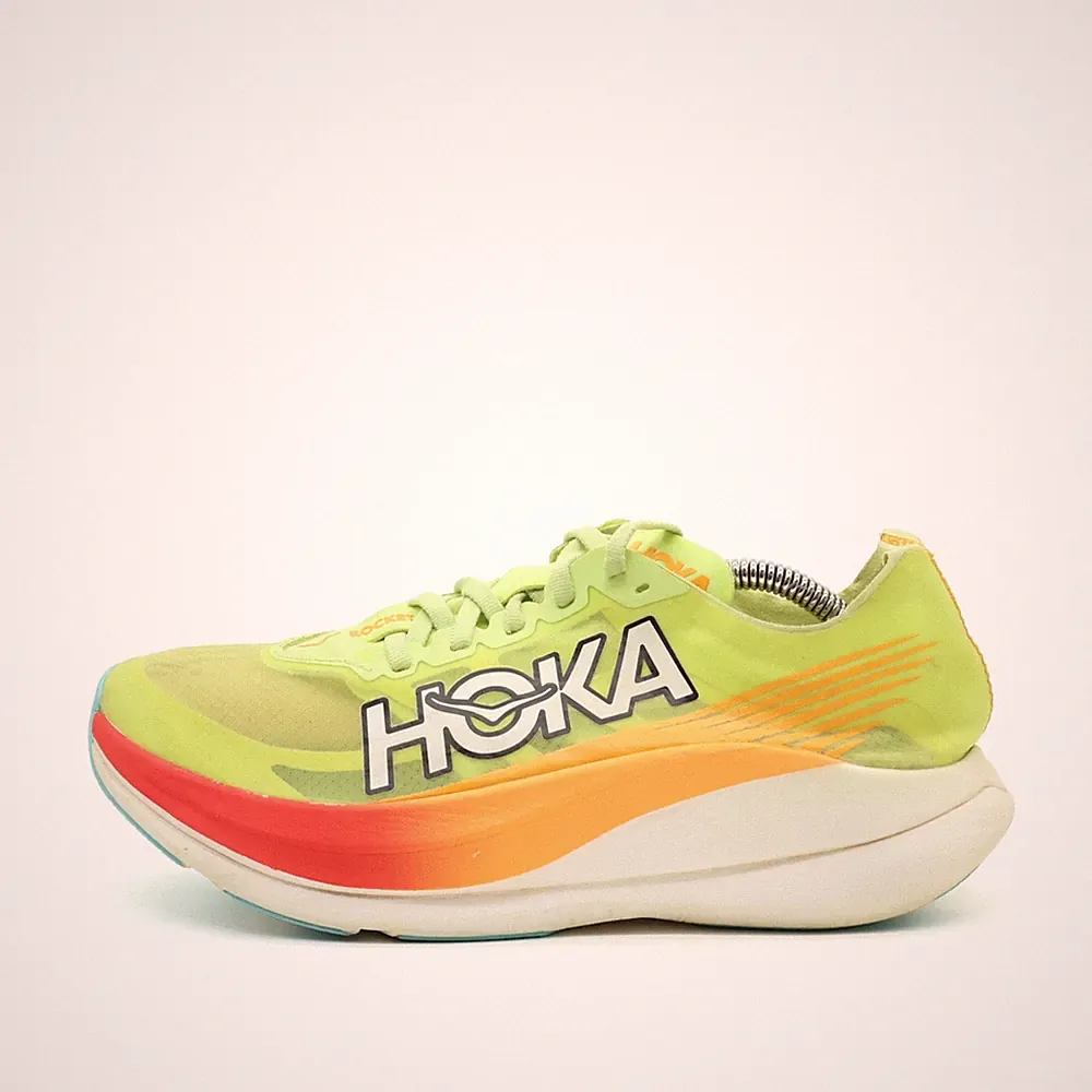 Hoka One Damen Rocket X 2 Schuhe Gelb Orange Carbonsohle Laufschuhe EU 40.5