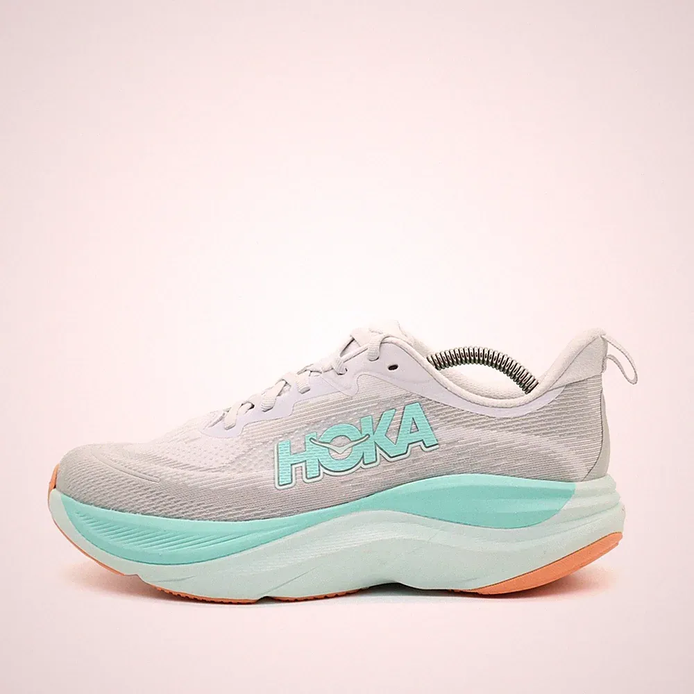 Hoka One Damen Skyflow Sportschuh Weiß/Türkis Mesh Low-Top Laufschuhe EU 40 2/3