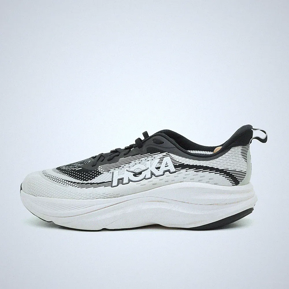 Hoka One Damen Skyflow Wide Sneaker Schwarz Weiß Textil Dämpfung Laufschuh EU 42
