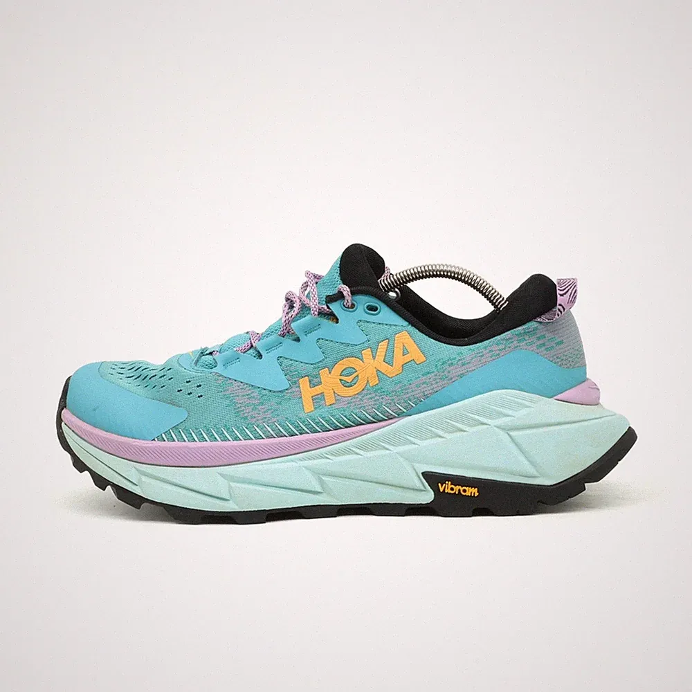 Hoka One Damen Skyline-Float X Schuhe Türkis/Violett/Gelb Laufschuhe EU 41 1/3