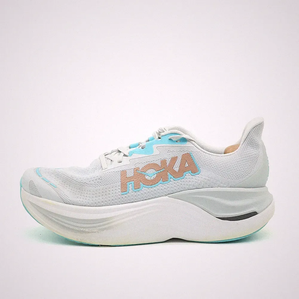 Hoka One Damen Skyward X Sportschuhe Weiß Blau Mesh Niedrig Laufschuhe EU 44