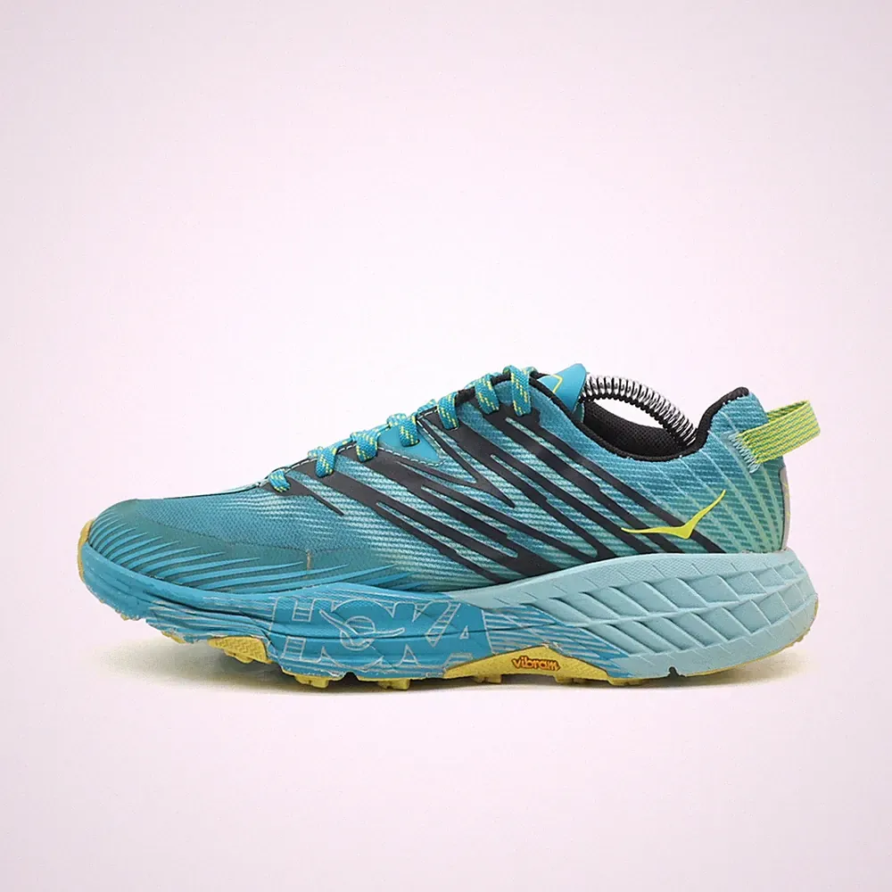 Hoka One Damen Speedgoat 4 Sportschuhe Türkis Gelb Textil Laufschuhe EU 38 2/3