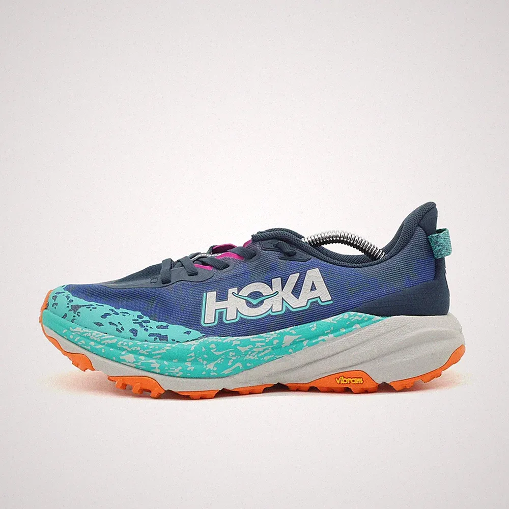Hoka One Damen Speedgoat 5 Schuhe Blau/Türkis/Orange Trail-Laufschuhe EU 40 2/3