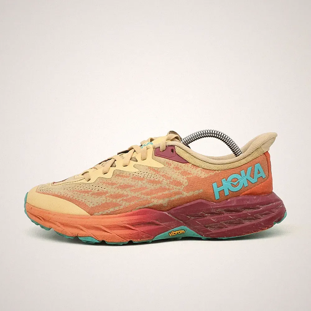 Hoka One Damen Speedgoat 5 Schuhe Orange Gelb Mesh Low-Top Laufschuhe EU 40 2/3