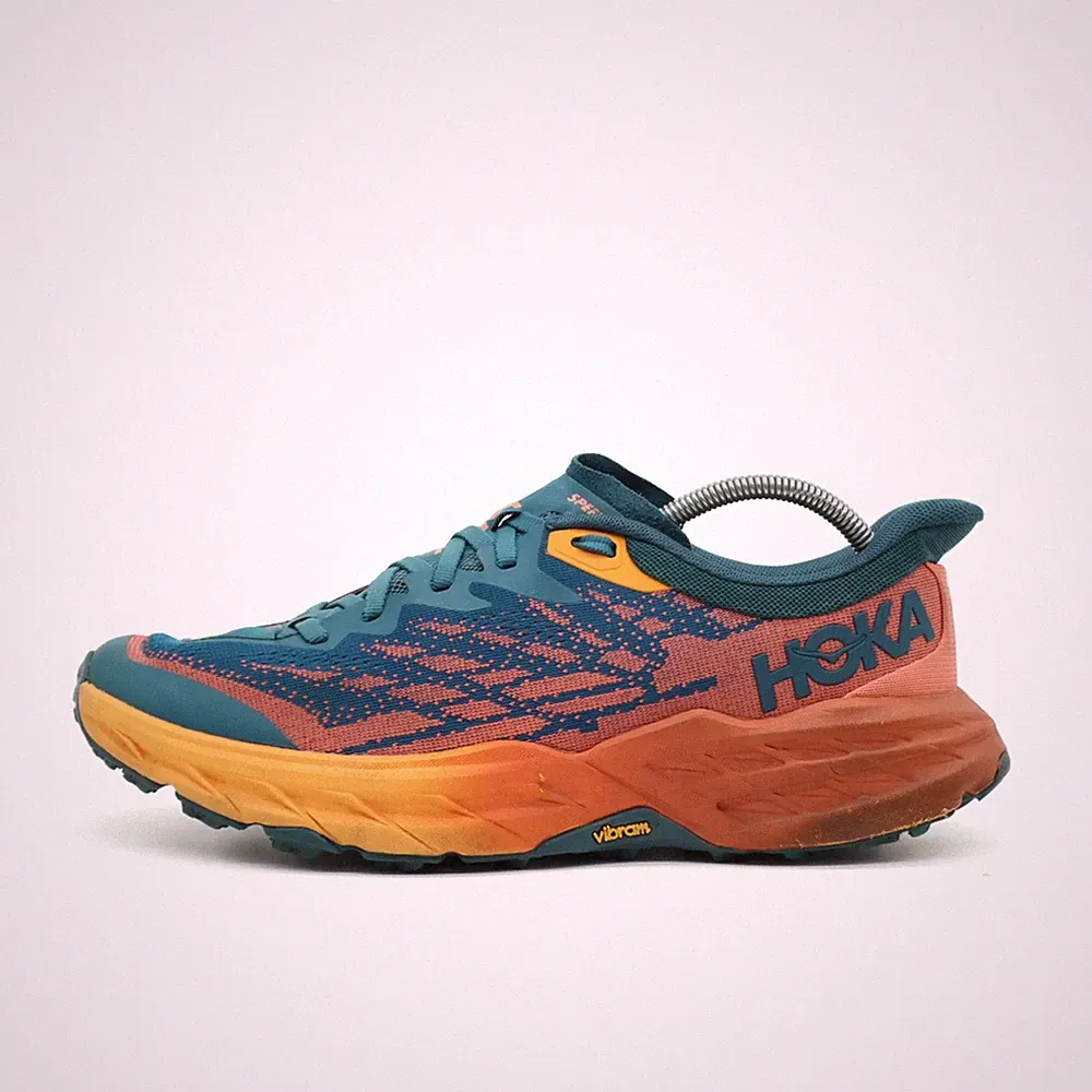 Hoka One Damen Speedgoat 5 Sportschuhe Orange/Türkis Mesh Laufschuhe EU 40 2/3