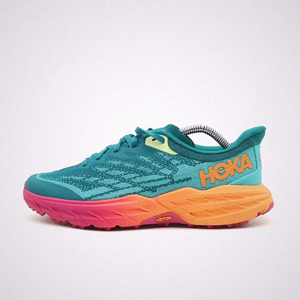 Hoka One Damen Speedgoat 5 Sportschuhe türkis orange ämpfend Laufschuhe EU 38