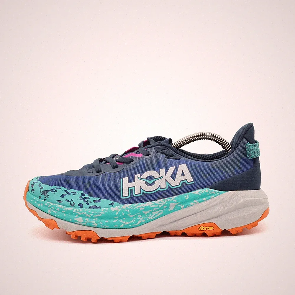 Hoka One Damen Speedgoat 6 Wide Sneaker türkis/blau/orange Laufschuh EU 39 1/3