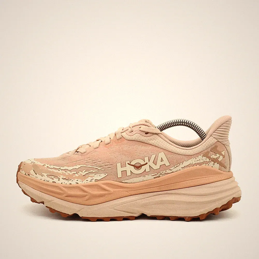 Hoka One Damen Stinson 7 Sportschuh Beige Synthetik Komfort Sneaker EU 39.5
