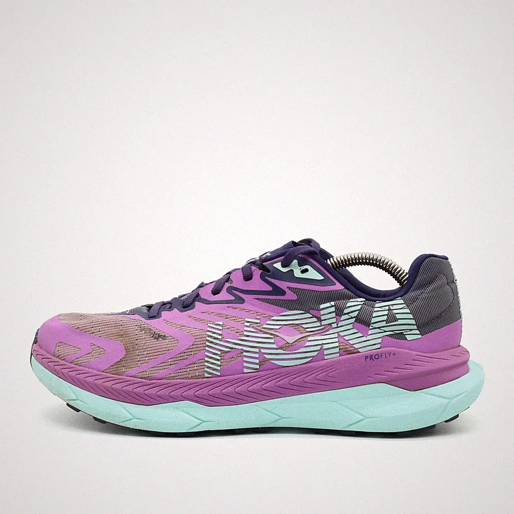 Hoka One Damen Tecton X 2 Sneaker Lila/Türkis Mesh Low Dämpfung Laufschuh EU 41⅓
