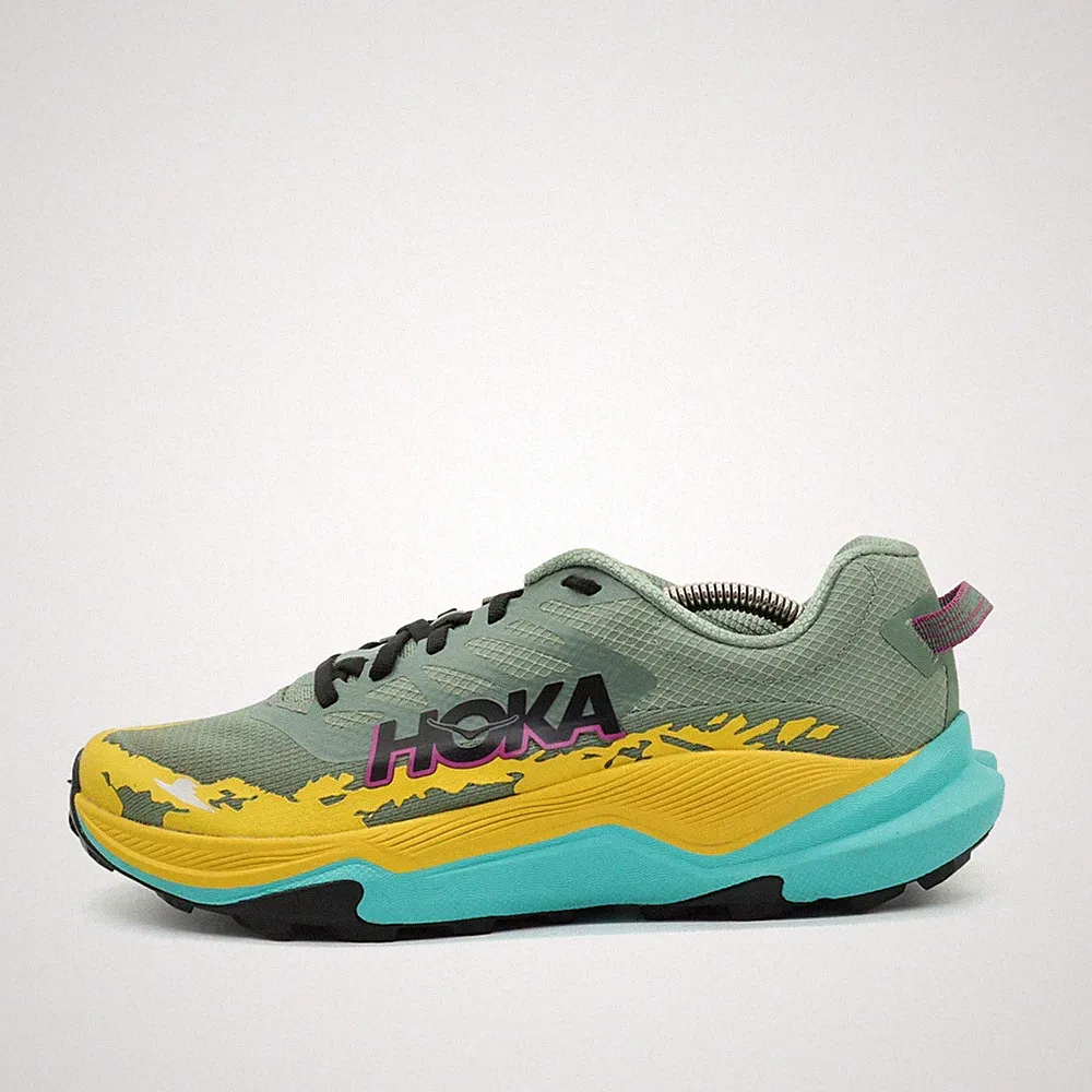 Hoka One Damen Torrent 4 Sneaker Gelb/Türkis/Grün Mesh Laufschuhe EU 41 1/3