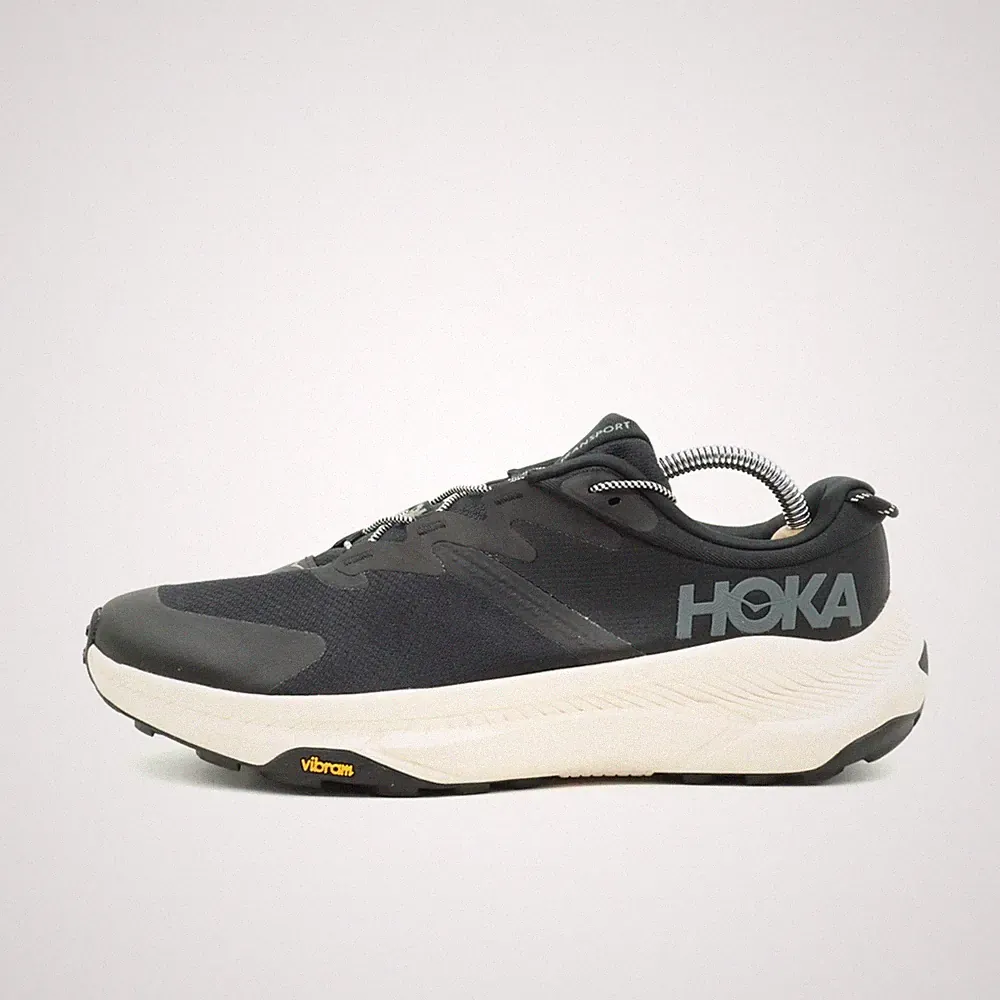 Hoka One Damen Transport WIDE Sneaker Schwarz/Weiß Trail Laufschuhe EU 44