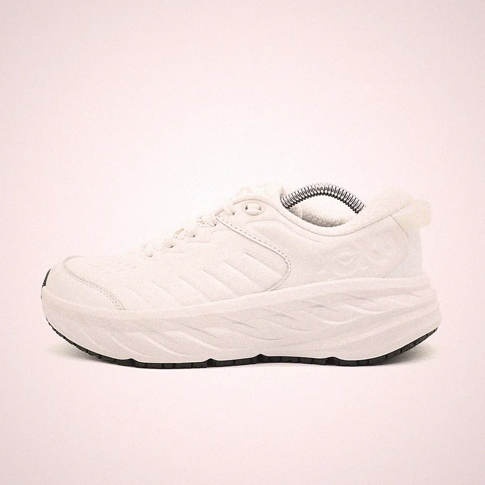 Hoka One Damen W BONDI SR Laufschuh weiß Leder Low-Top gepolstert Sneaker EU 39⅓