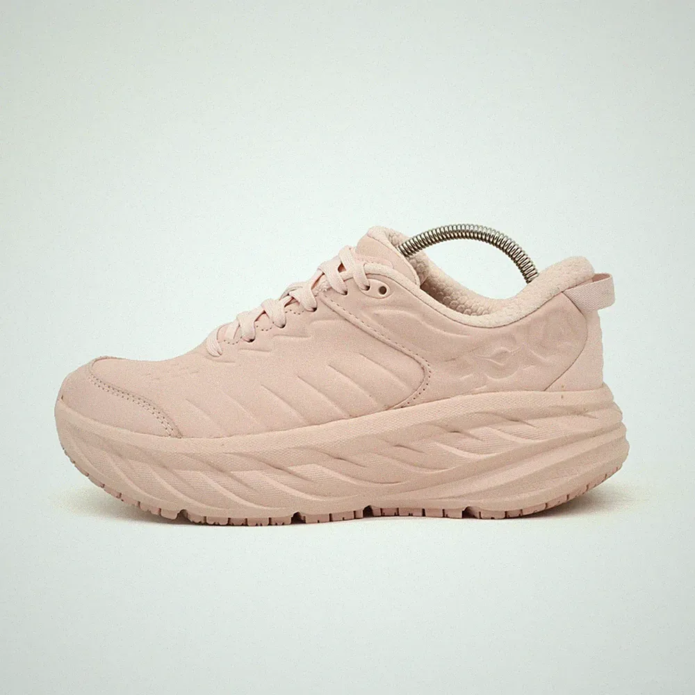 Hoka One Damen W Bondi SR Laufschuhe Rosa Leder Rutschfest Sneaker EU 38⅔