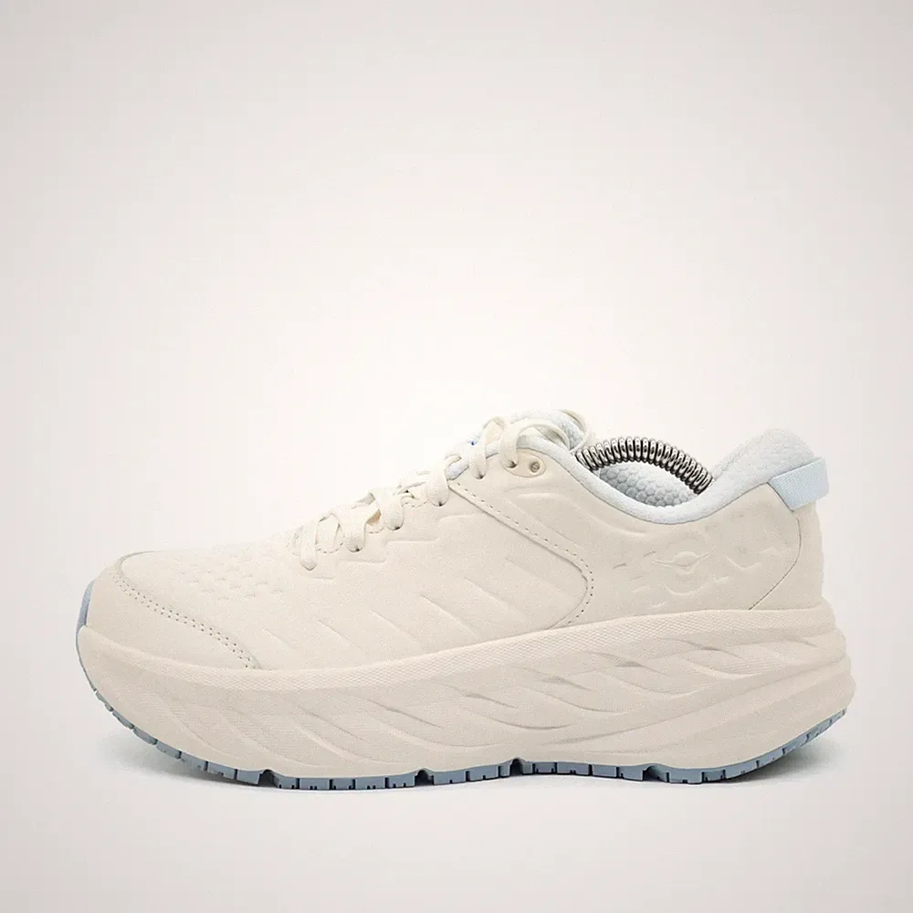 Hoka One Damen W BONDI SR Laufschuhe Weiß Leder Rutschfest Sneaker EU 38⅔