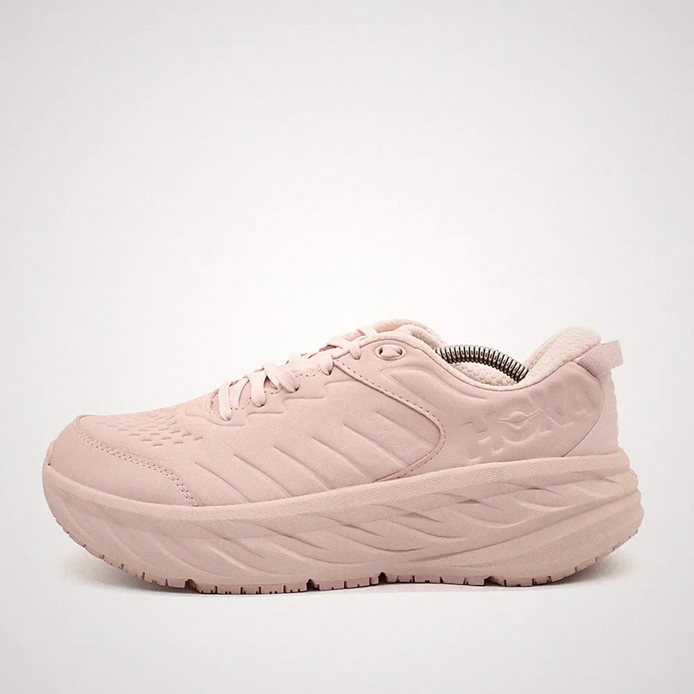 Hoka One Damen W Bondi SR Wide Schuhe Rosa Leder Low Top Passform Sneaker EU 42