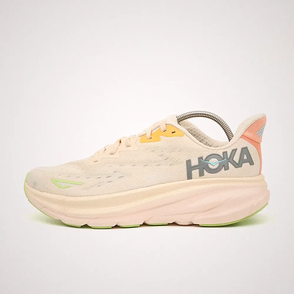 Hoka One Damen W Clifton 9 Sneaker EU 40 Beige Grün Blau Orange 1127896 Dämpfung