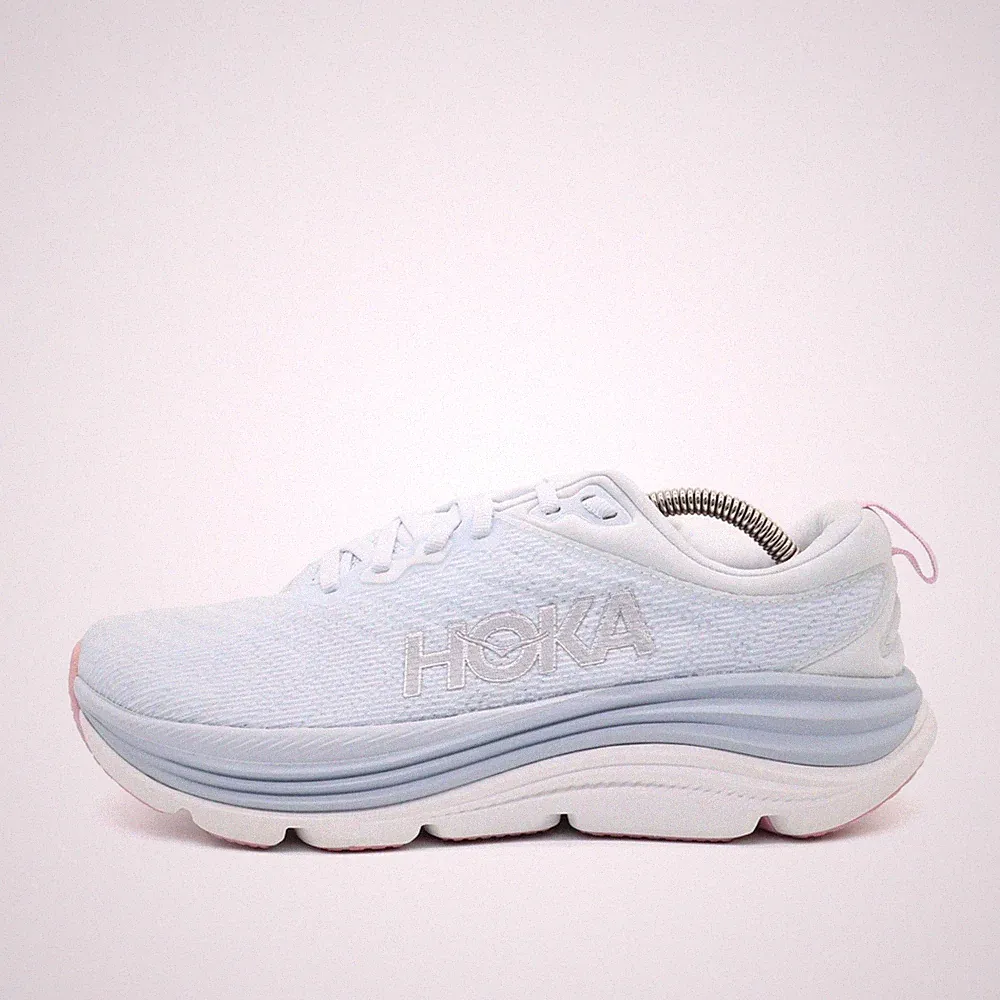 Hoka One Damen W Gaviota 5 Wide Sneaker Blau Weiß Pink Passform Laufschuhe EU 40