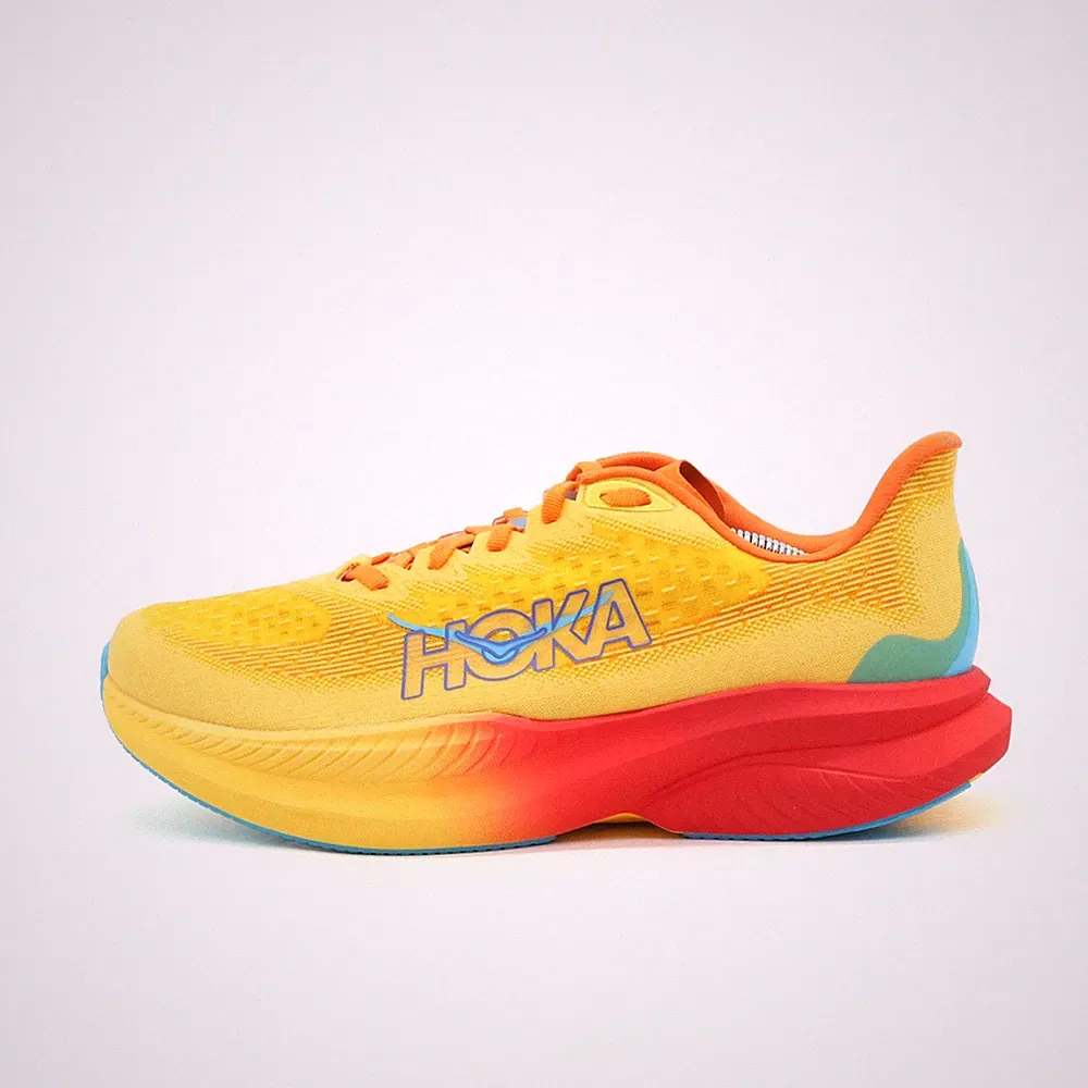 Hoka One Damen W Mach 6 Wide Sportschuh Gelb Orange Niedrig Laufschuh EU 42⅔