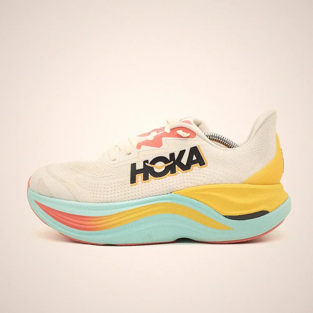 Hoka One Damen W Skyward X Sportschuhe Weiß/Gelb/Blau/Pink Laufschuhe EU 40 2/3