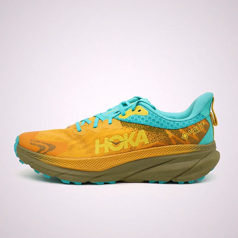 Hoka One Herren Challenger ATR 7 GTX Laufschuhe Gelb Blau Trail EU 46 2/3
