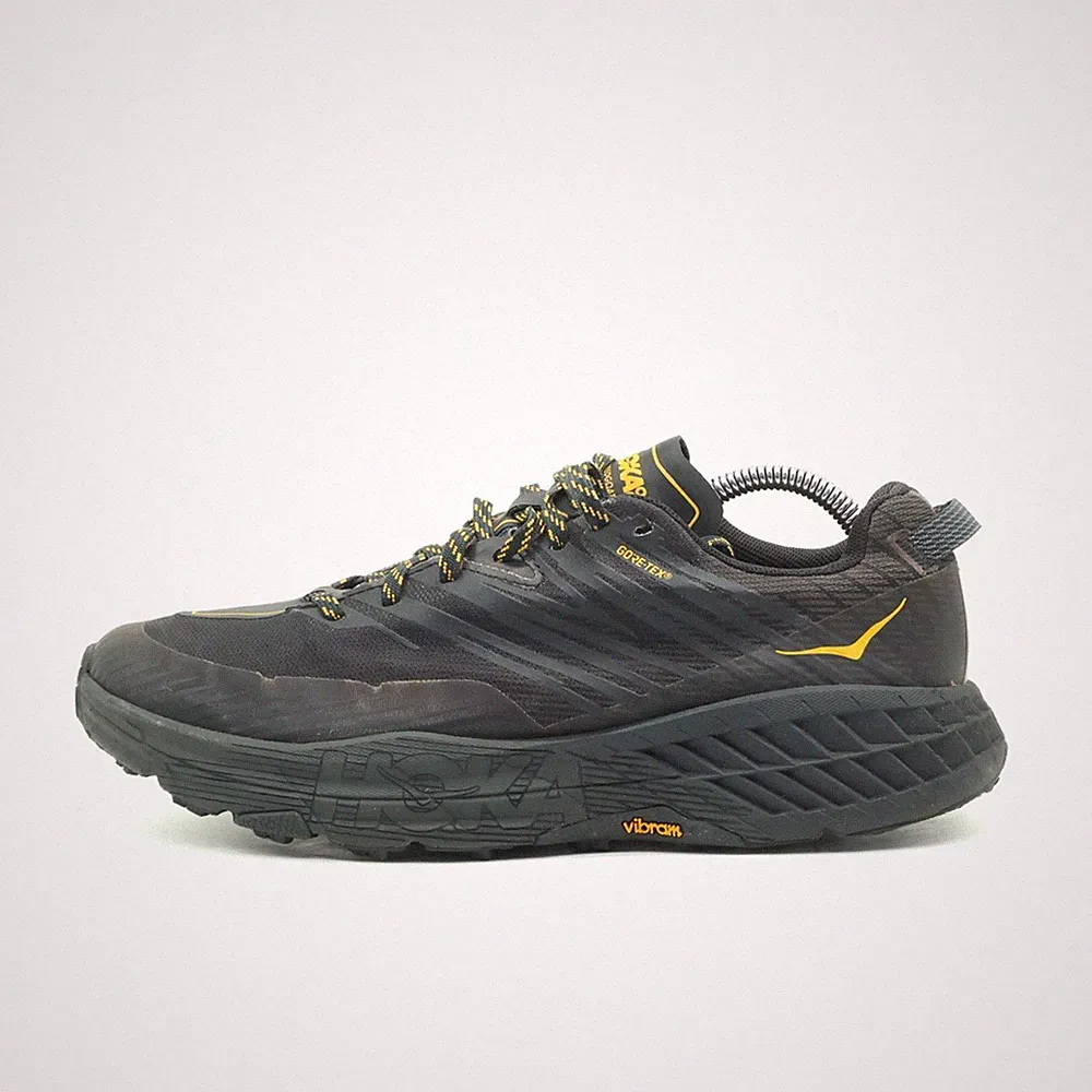 Hoka One Herren Speedgoat 4 GTX Sportschuhe Schwarz Gelb Laufschuhe EU 42 2/3