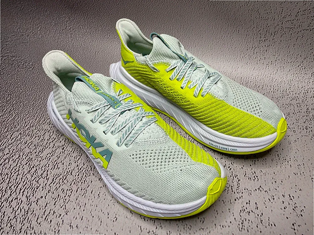 Hoka One One Damen Carbon X 3 Weiß Gelb Größe UK 5 EU 38 Laufschuhe