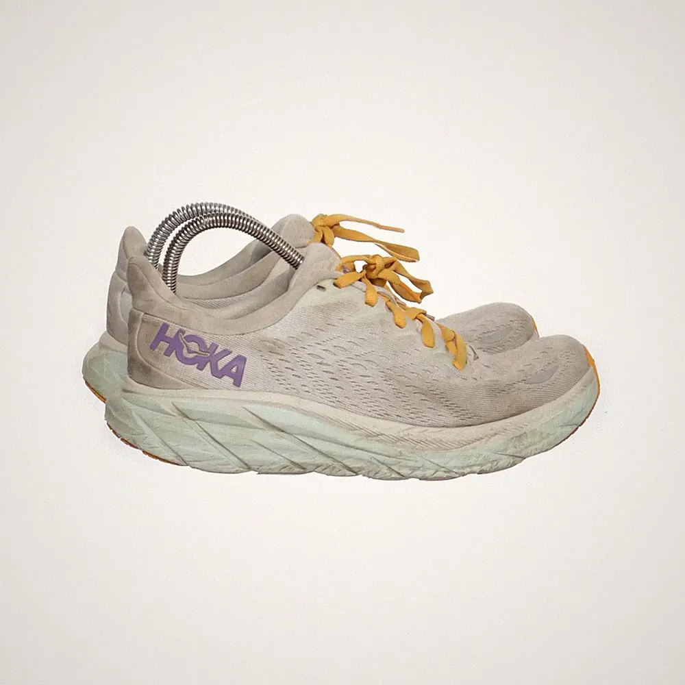 Hoka One One, Laufschuhe, Größe: 36 2/3, Grau/Orange, Damen #c6N