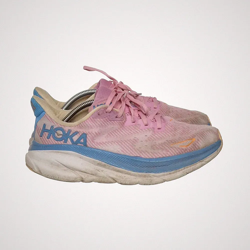 Hoka One One, Laufschuhe, Größe: 38, model: clifton 9, Pink/Blau/Beige #Kom