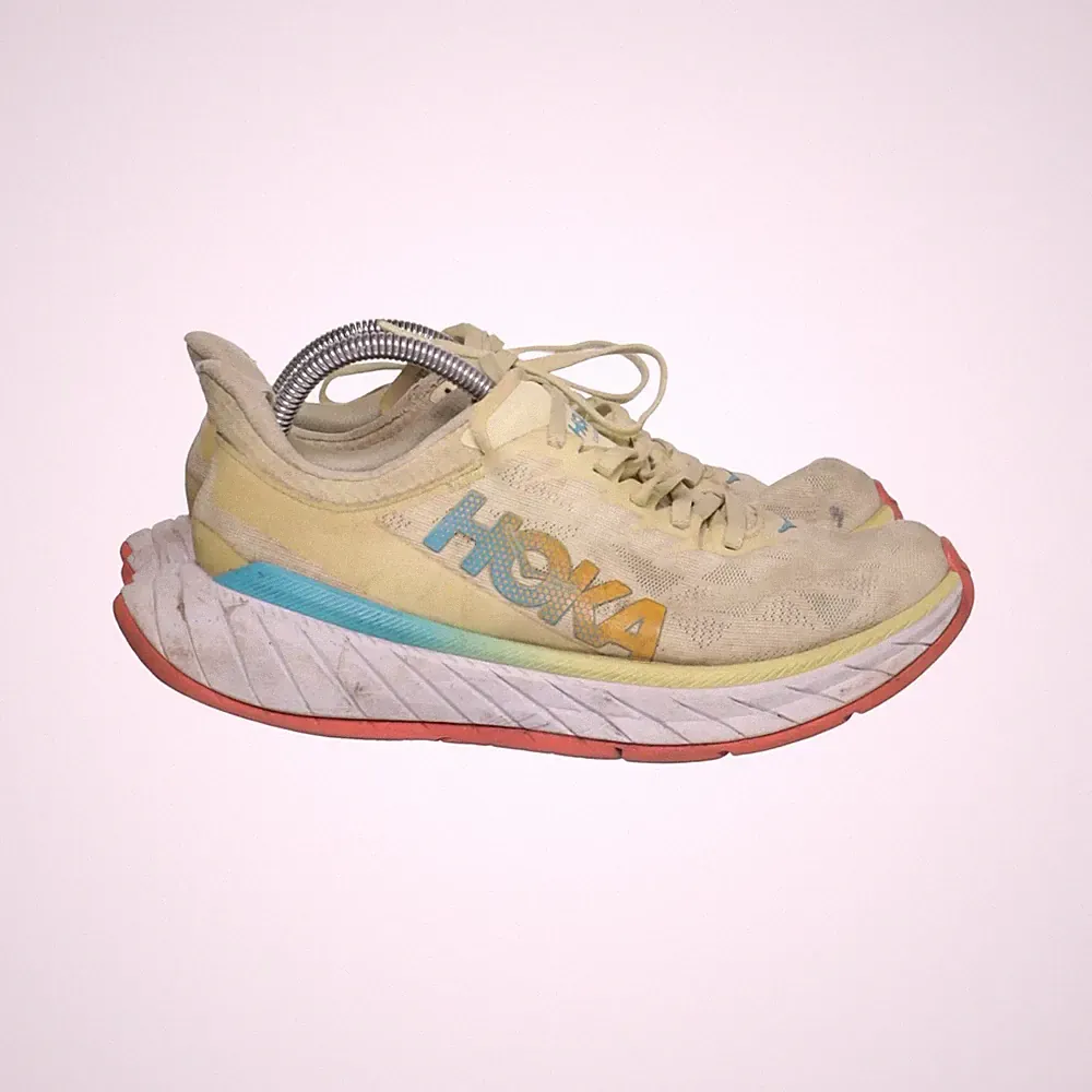 Hoka One One, Laufschuhe, Größe: 39 1/2, model: w carbon x 2, Beige, Damen #F4Y