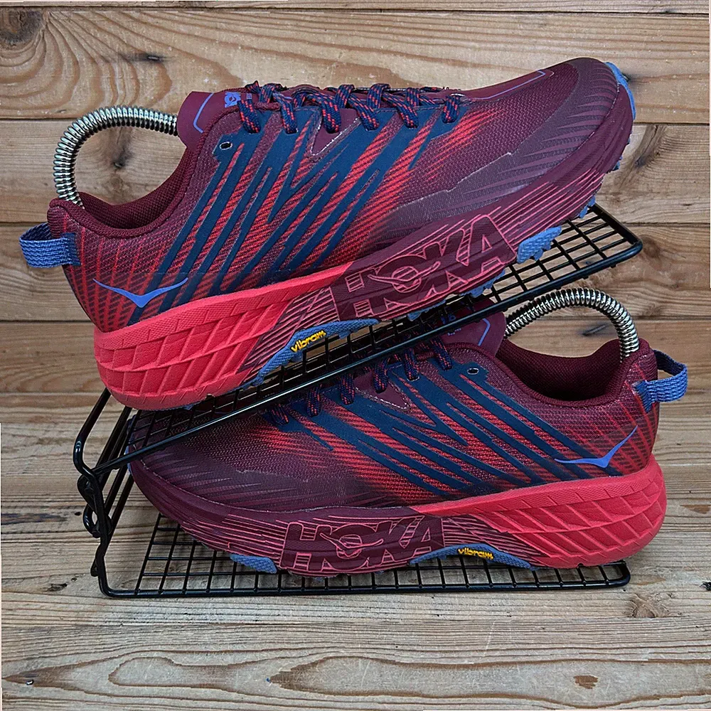 Hoka One One Sneaker Damen Gr. UK 7 SpeedGoat 4 rot Vibram Trailrunningschuhe