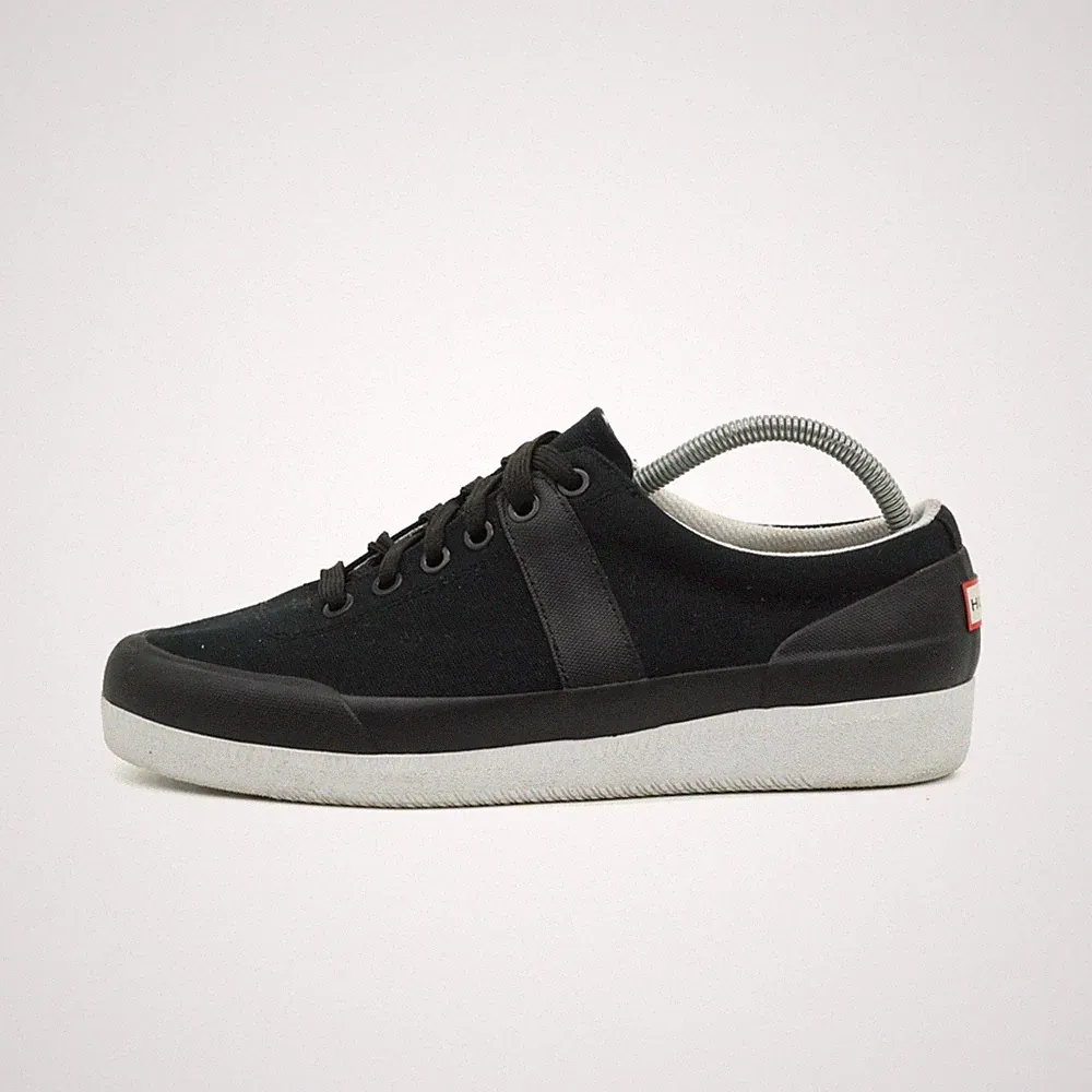 Hunter Damen Canvas Sneaker Schwarz Low-Top Komfortinnensohle Original EU 38