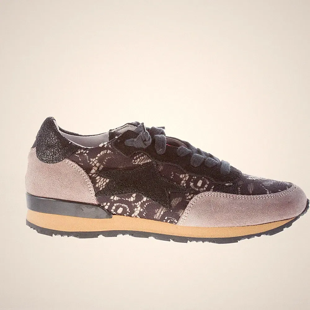 ISHIKAWA Damenschuhe Women Shoes Sneaker Wildleder GRAU mit Spitze schwarz