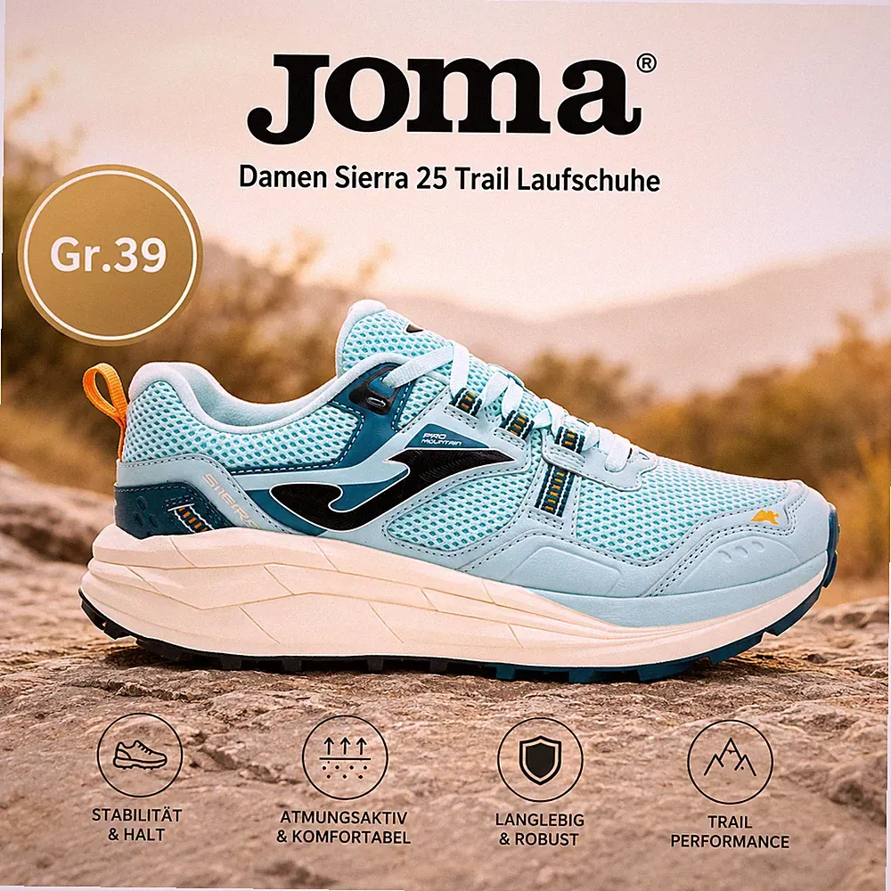 Joma Sierra 25 Damen Trailrunning Laufschuhe Türkis Outdoor Schuhe Gr.39 Neu