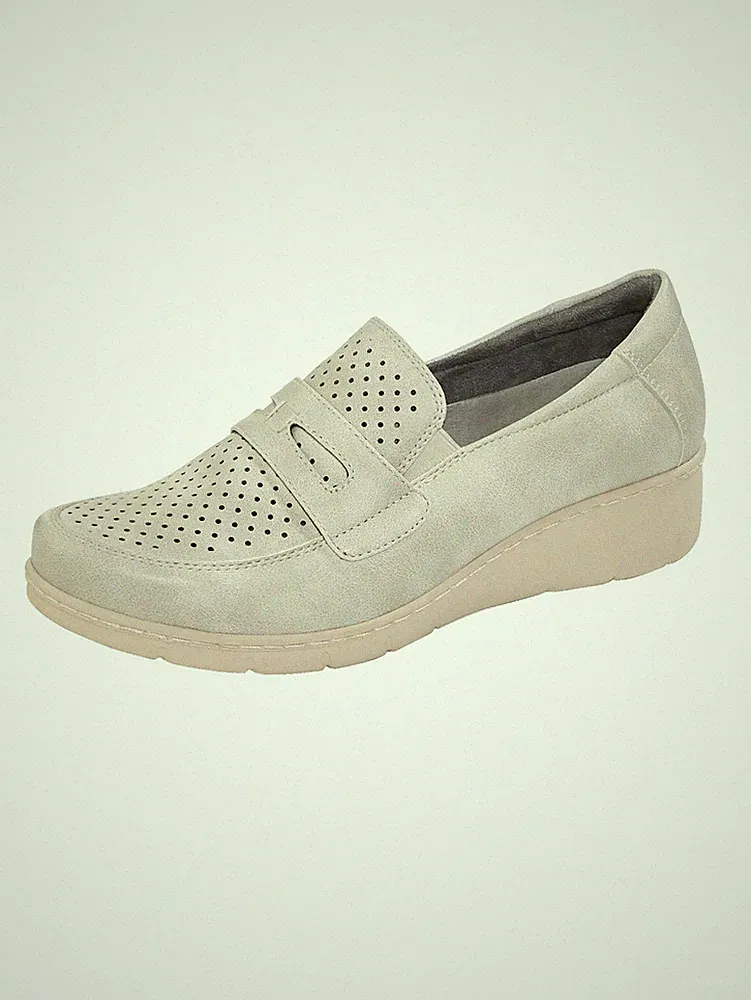 Julietta Slipper Damenschuhe Halbschuhe creme-weiß 40 41 Weite G