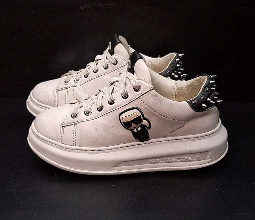 KARL LAGERFELD KAPRI IKONIC 3UK EUR36 DAMEN MÄDCHEN WEISS LOW TOP SNEAKER SCHUHE