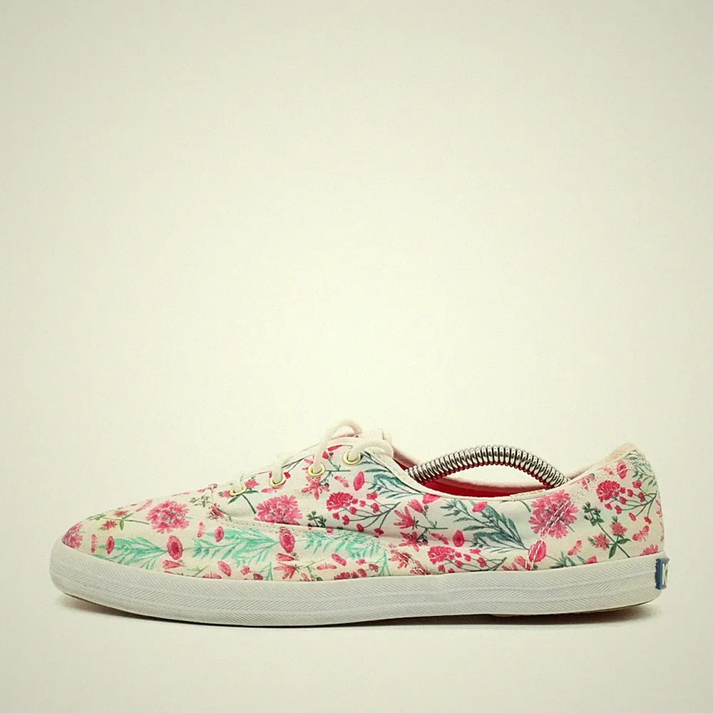 Keds Damen WF53018M Freizeitschuh weiß pink floral Canvas Champion Sneaker EU 40