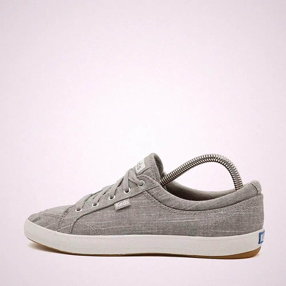 Keds Damen WF61390 Sneaker Grau Canvas Niedrig Leichtgewicht EU 37