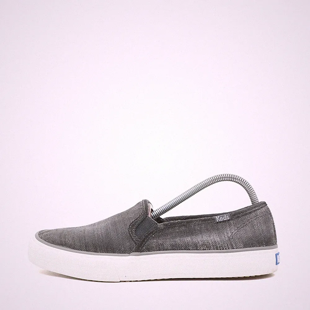 Keds Damen WF63233 Sneaker Grau Canvas Low-Top Leicht, Komfortabel Slip-On EU 38