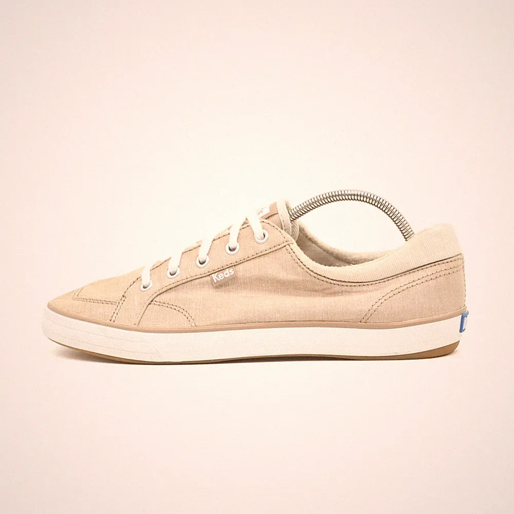 Keds Damen WF64229 Schuhe EU 39 Beige Canvas Low-Top Leichtgewicht