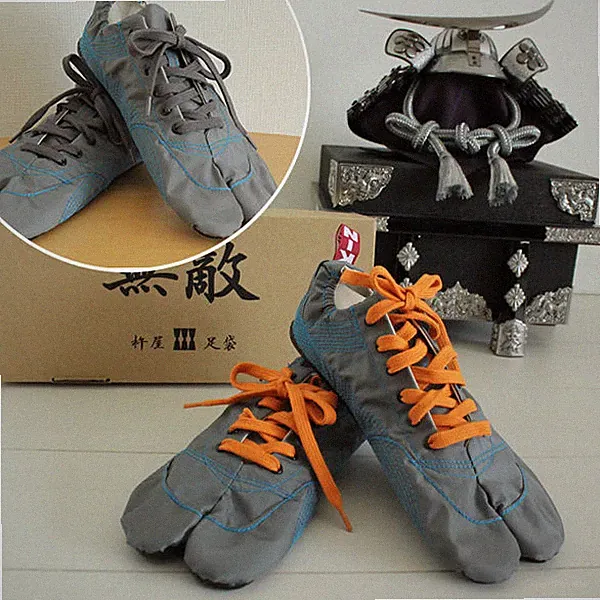 Kineya Muteki Gray Tabi Ninja Laufschuhe Split Toe 30cm US12 Barfuß