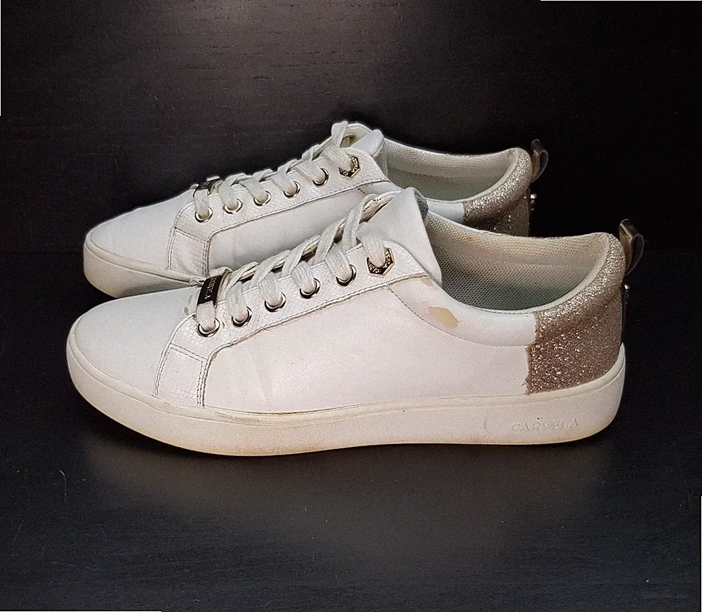 Kurt Geiger Carvela 3,5 UK EUR36 DAMEN-SNEAKER WEISS KUNSTLEDER HALBSCHUHE