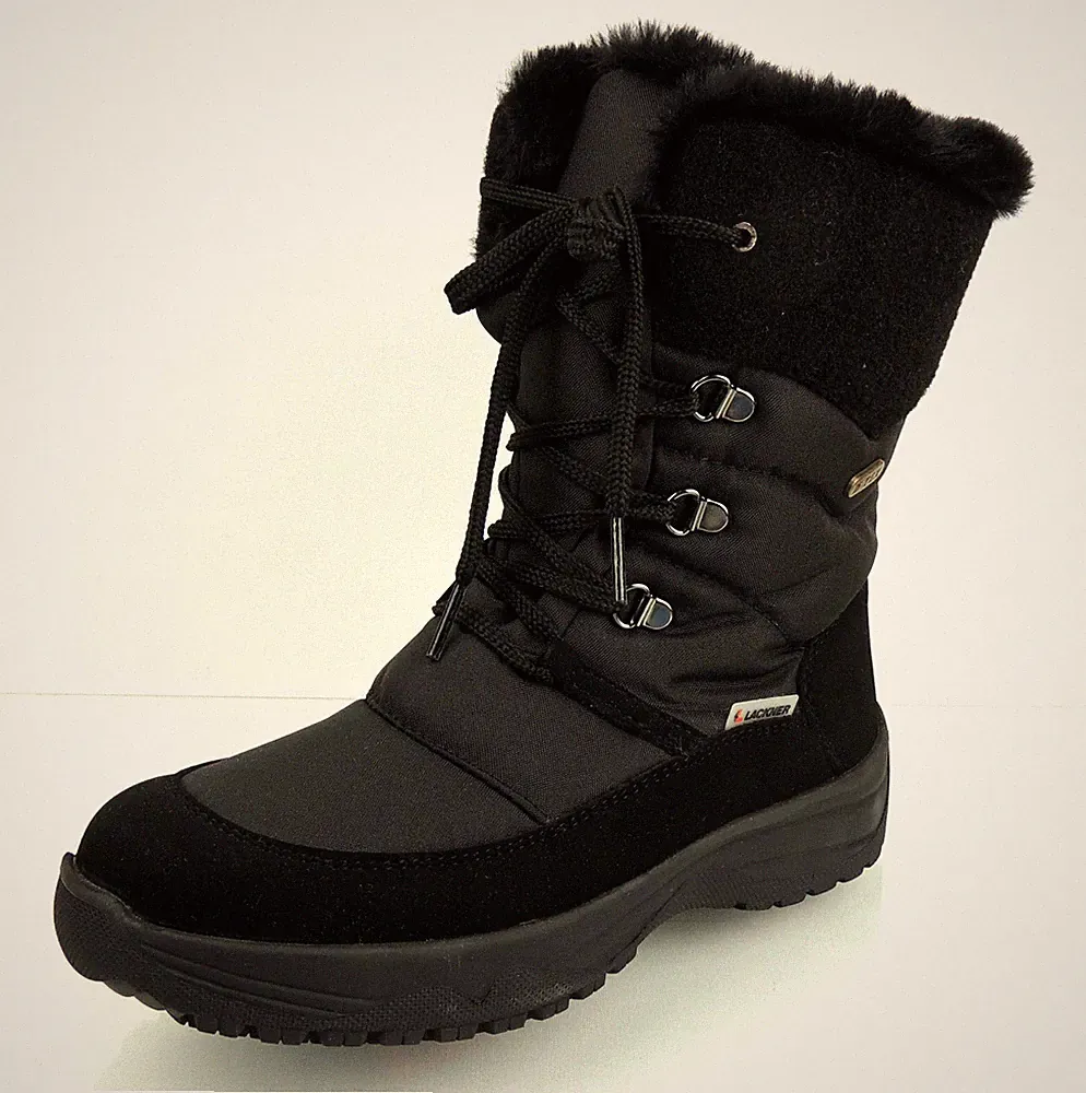 LACKNER Damen WINTERBOOTS "ERIKA TX Spikes" schwarz Reißverschluss