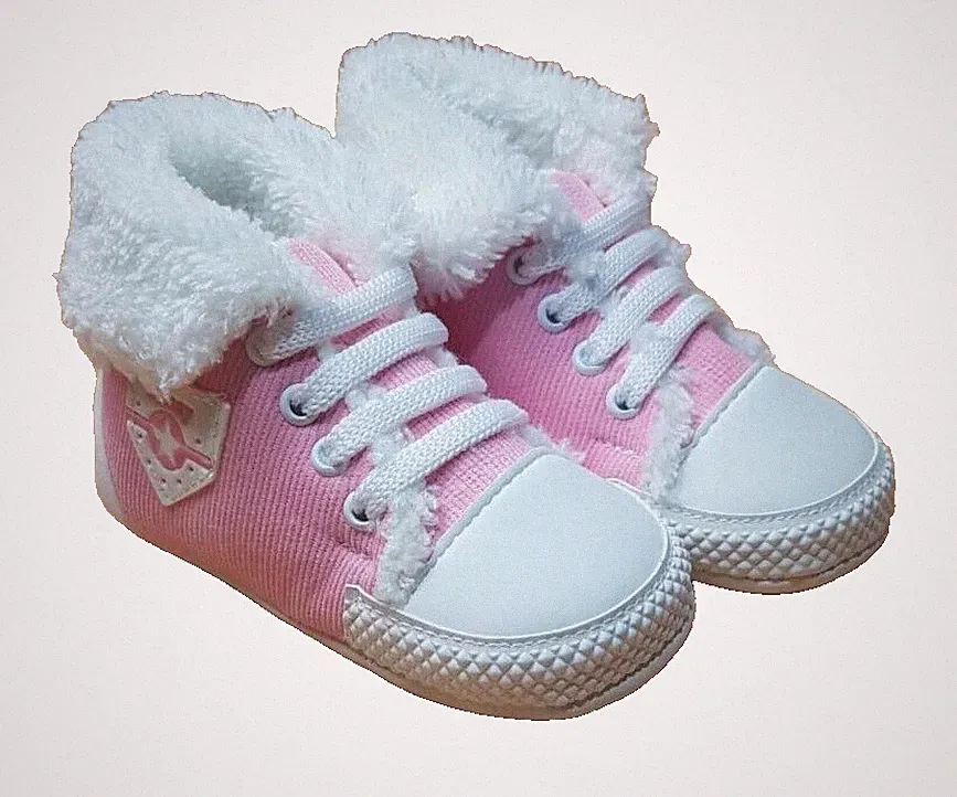 Lauflernschuhe, Babyschuhe, Mädchen, Winter, gefüttert, Weiß, Kragen, Wellsoft