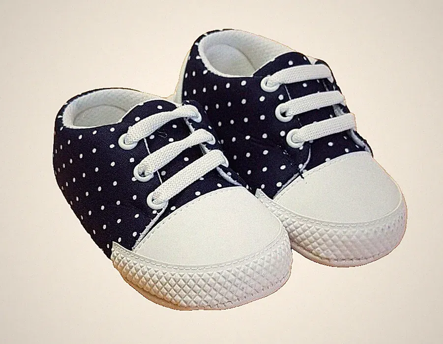 Lauflernschuhe, Barfußschuhe, Babyschuhe gr. 18, Junge, Nacht Blau mit Punkten