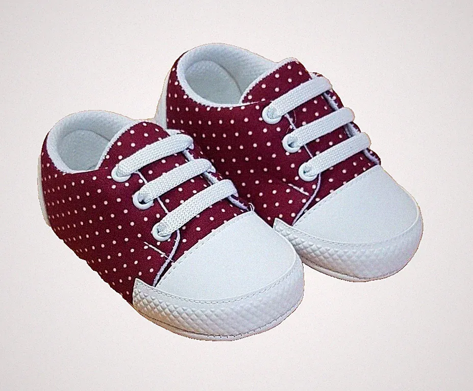 Lauflernschuhe, Barfußschuhe, Babyschuhe gr. 18, Mädchen, Burgunder Rot, Punkte