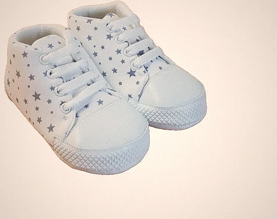 Lauflernschuhe, Barfußschuhe, Babyschuhe gr. 18, unisex, weiß mit Sternen